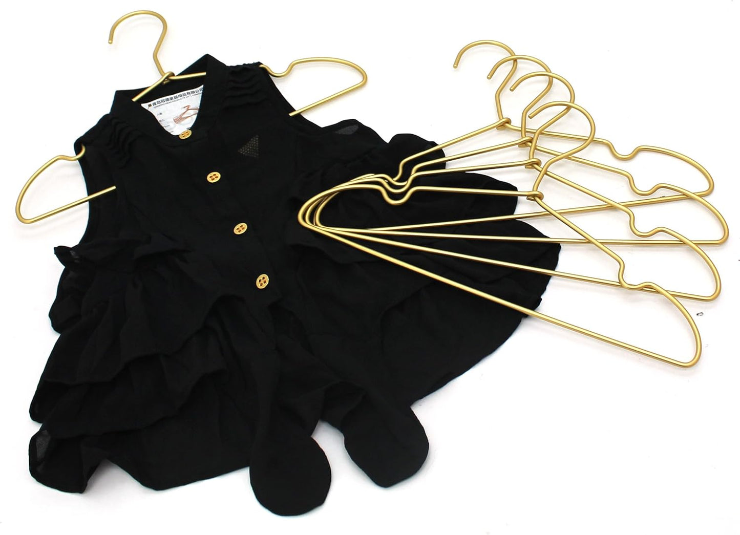 12.6" Gold Metal Kids Baby Hangers 30Pack, Non Slip Suit Coated Wire Children Clothes Hangers Closet Storage, Space Saving for Toddler Coats Infant Hangers