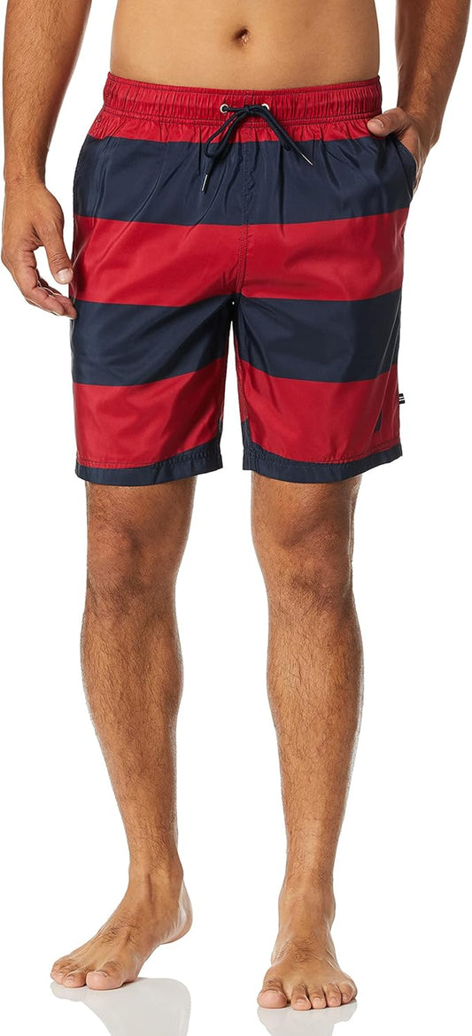 Men'S Quick Dry Rugby Stripe Series Swim Trunk