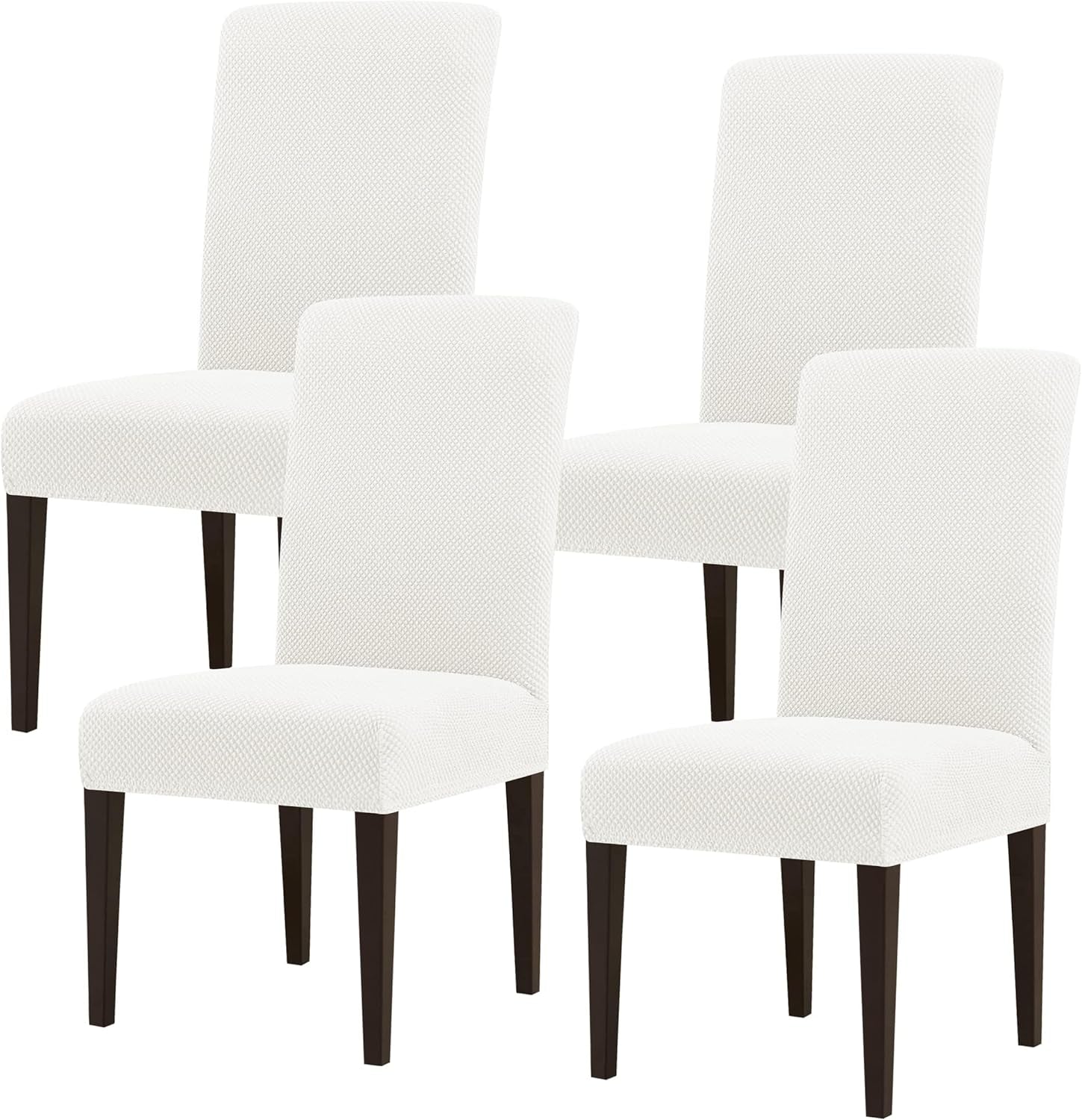 Dining Room Chair Slipcovers Parsons Chair Covers Set of 4 Stretch Dining Chair Covers Removable Washable Kitchen Chair Covers Chair Protector Covers for Dining Room,Party,Hotel(Creme)