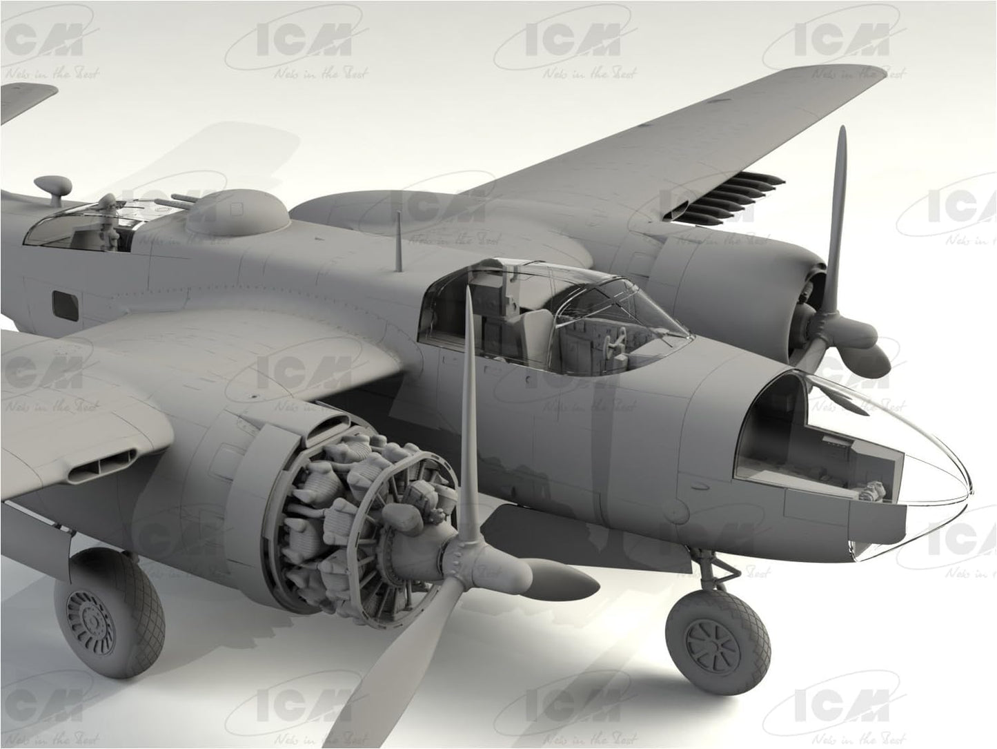 Douglas B-26C-50 Invader Korean War American Bomber Plastic Model Kit, 1/48 Scale