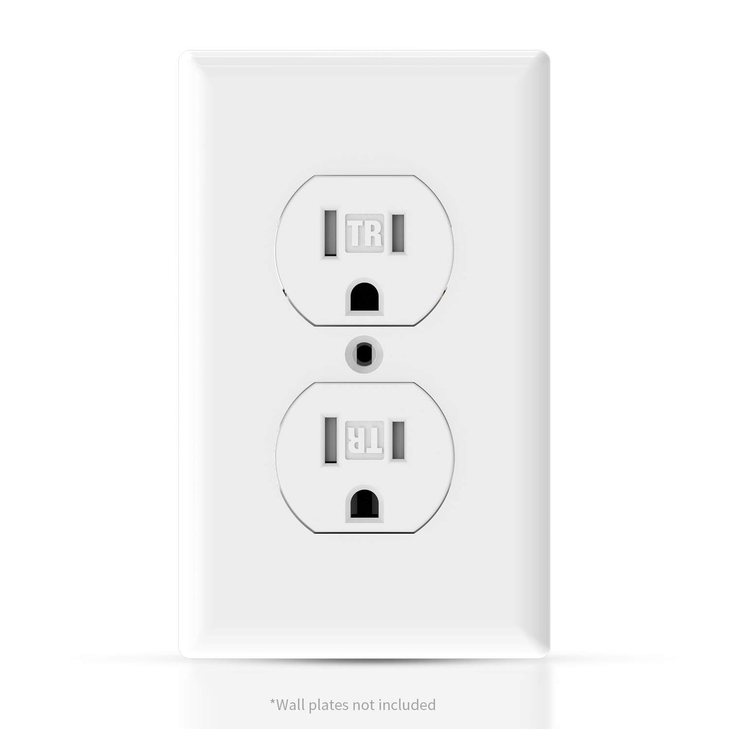 Duplex Receptacle Outlet, TR Outlets, Residential, 3-Wire, Self-Grounding, 15Amp 125V, UL Listed, White(10, White, Push Wire)