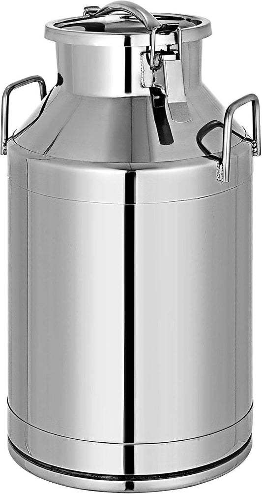 Mophorn 304 Stainless Steel Milk Can 50 Liter Milk Bucket Wine Pail Bucket 13.25 Gallon Milk Can Tote Jug with Sealed Lid Heavy Duty