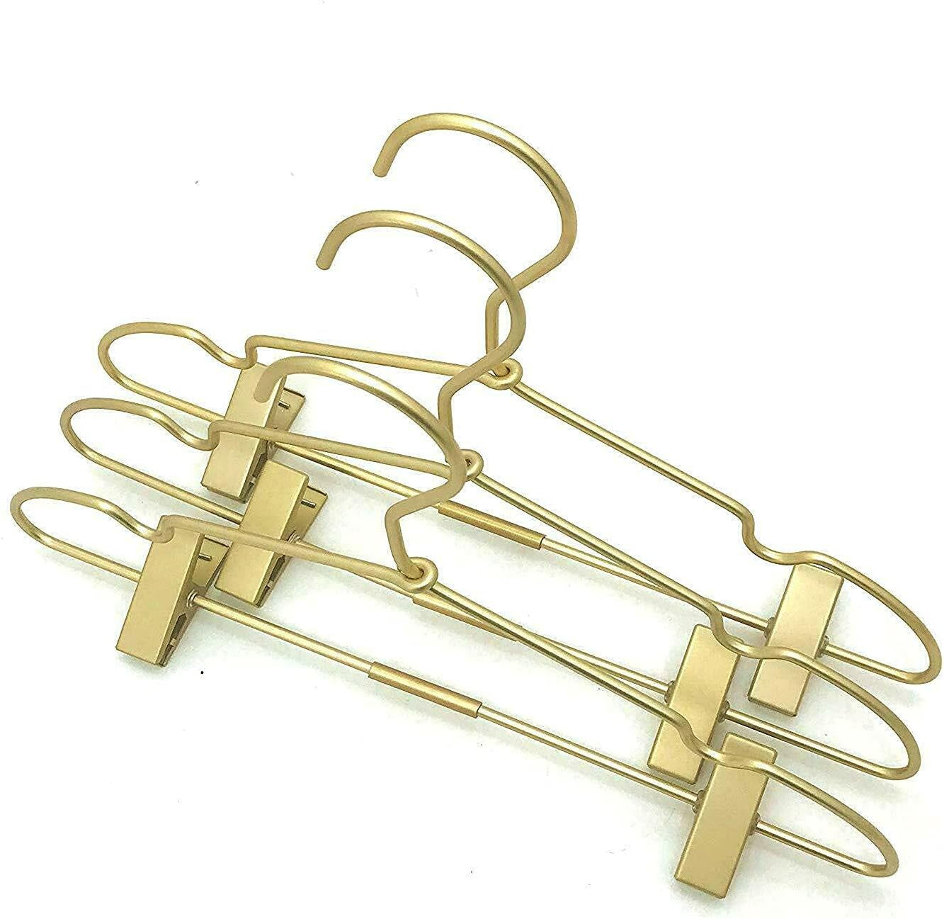 12.5" Gold Metal Baby Clothes Clips Hanger Children Kids Coat Hanger Display and Storage 10Pack