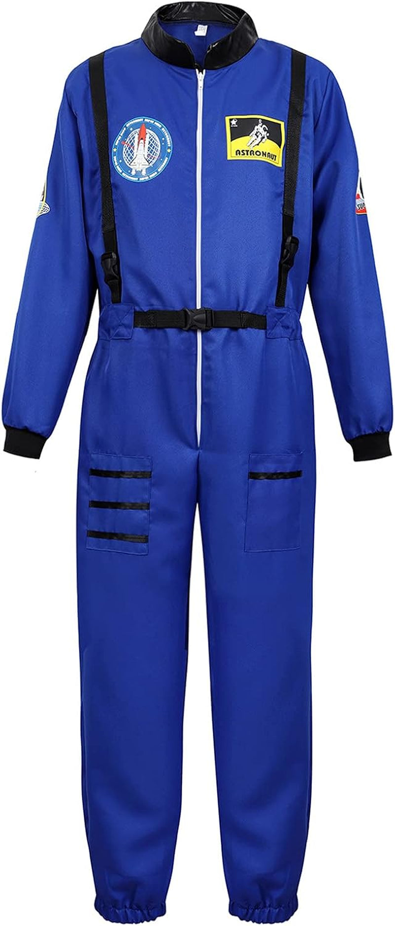 Astronaut Costume Adult Role Play Cosplay Costumes Spaceman Flight Jumpsuit Space Suit for Men Blue M