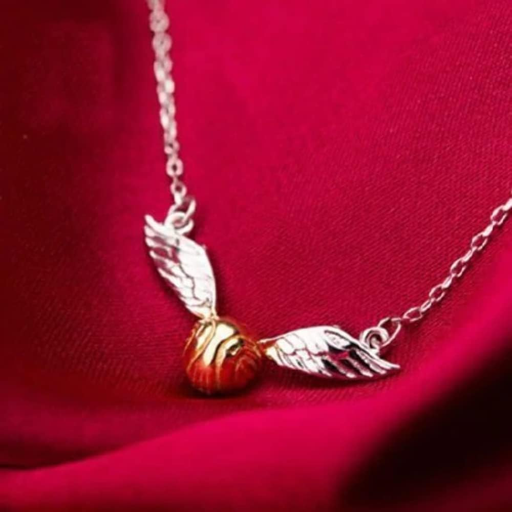 Jewelry Sterling Silver Quidditch Costume Cute Gold Plated Flying Golden Snitch Pendant Necklace Gifts for Women or Girl