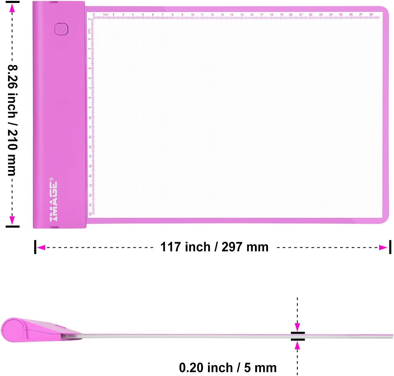 Light up Tracing Pad Pink Drawing Tablet Coloring Board for Kids Children to for Girls Boy (Includes 10 Traceable Sheets and Two Clips)