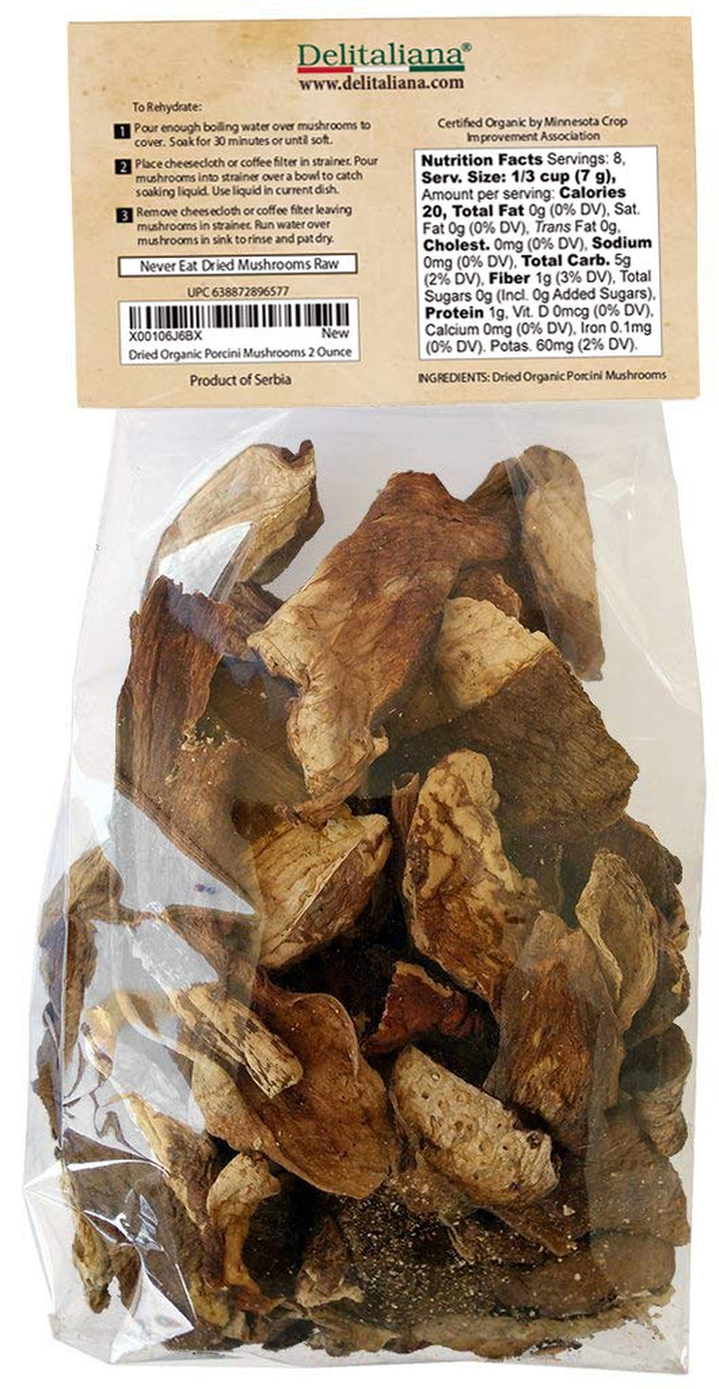 Dried Organic Porcini Mushrooms 2 Ounce