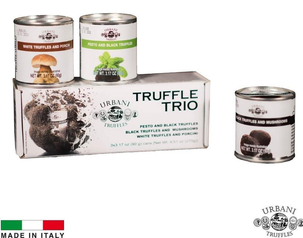 , Truffle Sauce Trio |Black Truffles and Mushroom, White Truffles and Porcini, Pesto and Black Truffles for Pasta, Risotto and Appetisers with Premium Quality Sauces | 3.17Oz Each