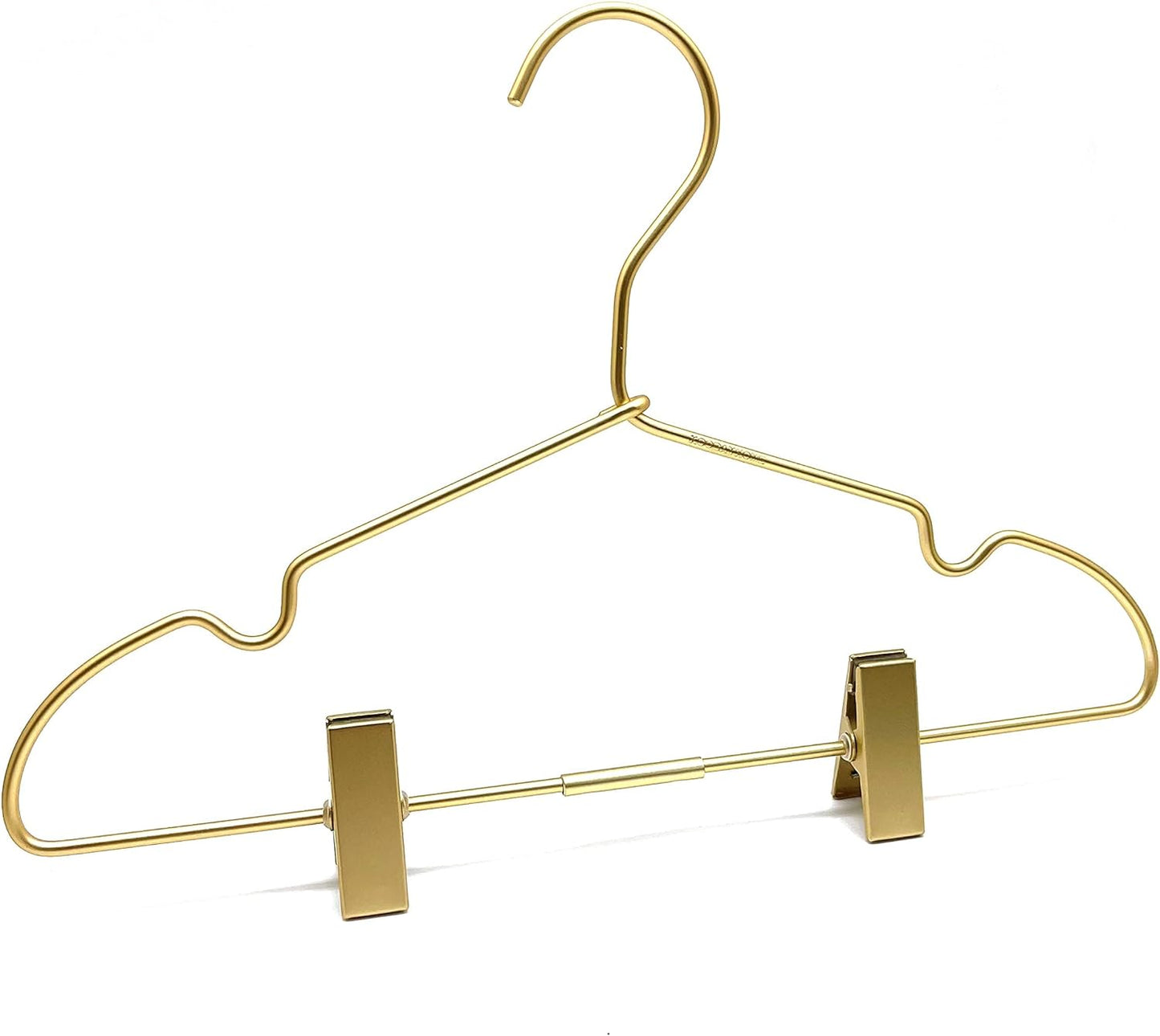 12.5" Gold Metal Baby Clothes Clips Hanger Children Kids Coat Hanger Display and Storage 10Pack