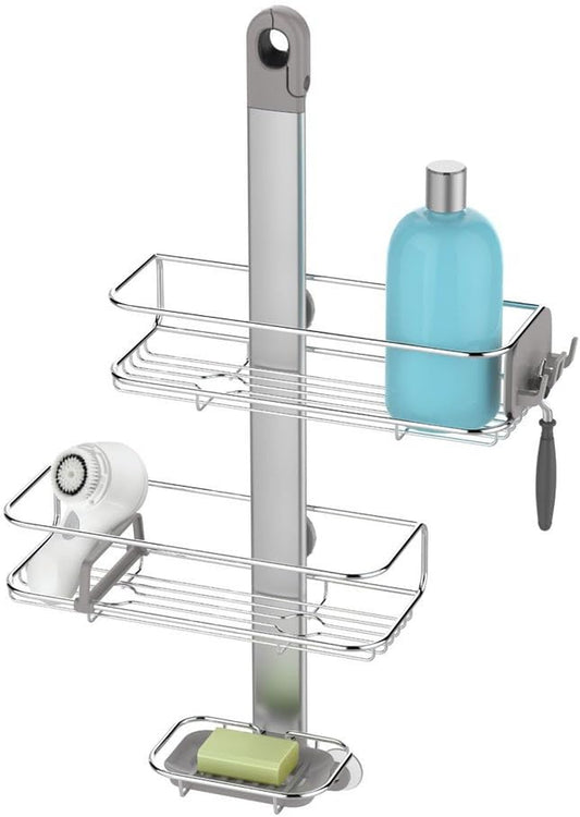 Adjustable Shower Caddy, Stainless Steel and Anodized Aluminum