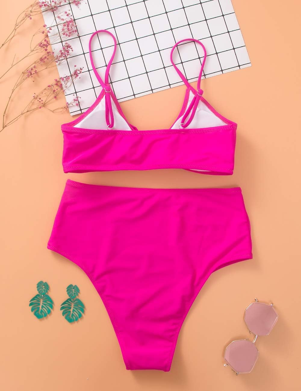 High Waisted Bikini Set for Women Swimsuits Push up Tie Knot Swimwear Two Piece Bathing Suits