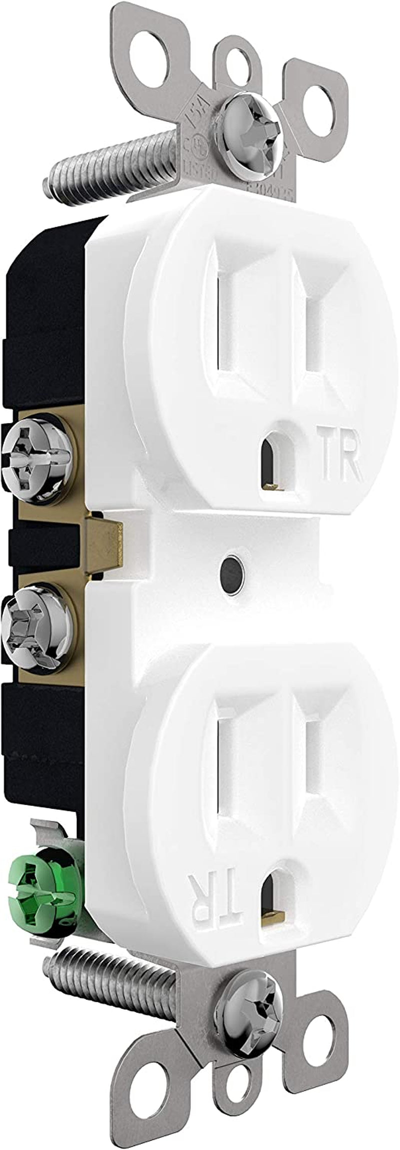 15A Tamper Resistant Duplex Receptacle, 125V, 3-Wire Safety First Multi Plug Outlet, 15 AMP Child Safe Residential Grade L/DLC Premium Listed (201001-White)