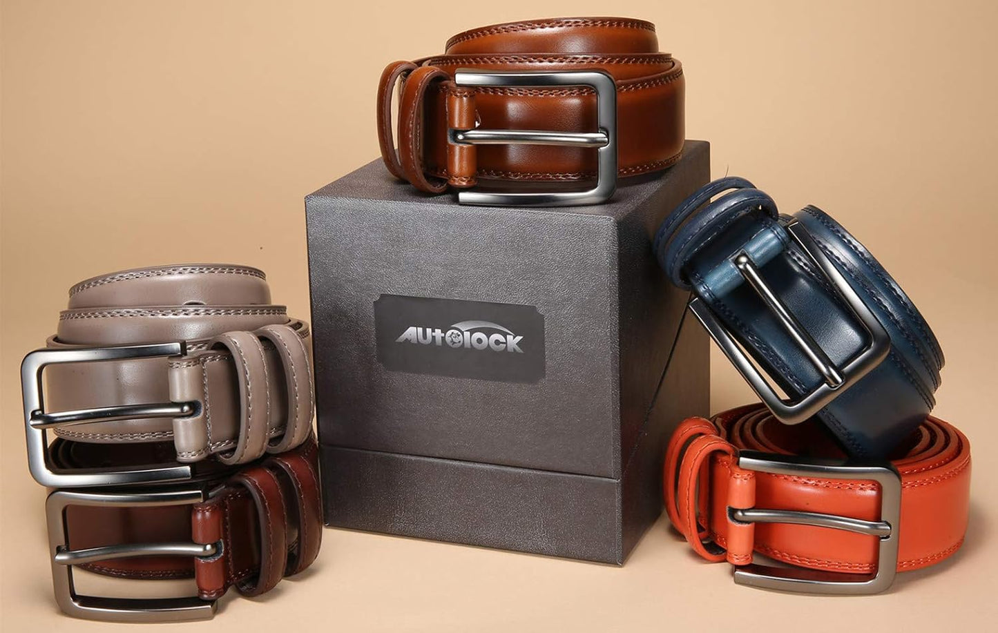 Mens Belt Genuine Leather Dress Belt - Classic Casual Belt for Men in Gift Box