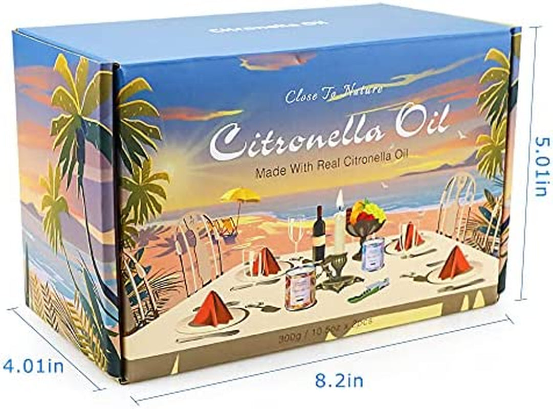 Citronella Candles Outdoor, Soy Wax, 130 Hours Burn Time, 2X 10.5Oz, Scented Candles for Home, Patio, Garden, Camping,Chen