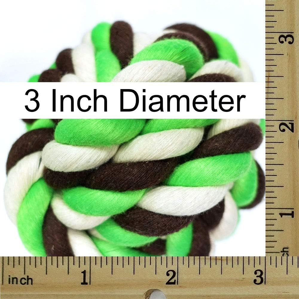 Dog Toys for Medium Breed Dogs Rope Dog Ball Aggressive Chewers Cotton Balls Outdoor and Indoor Play (4-Pack)