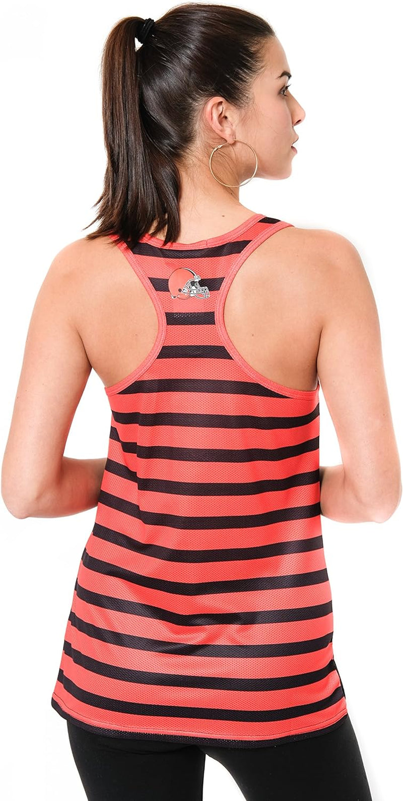 NFL Womens Jersey Mesh Striped Racerback Tank Top