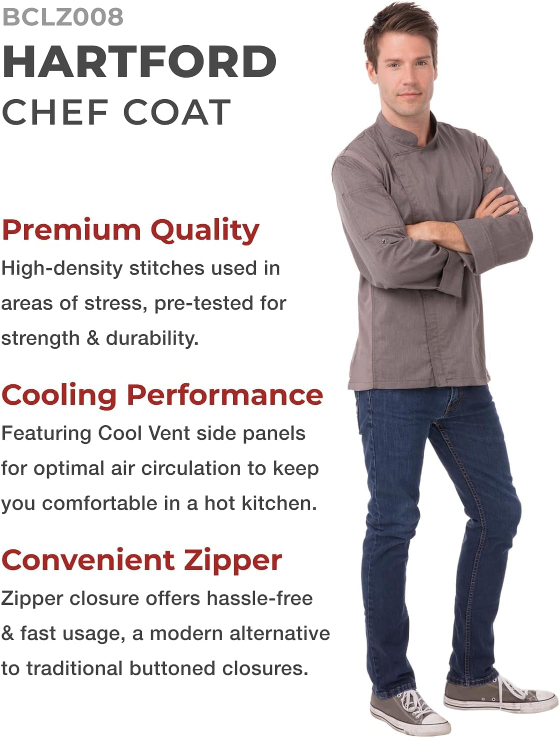 Men'S Hartford Cool Vent Chef Coat