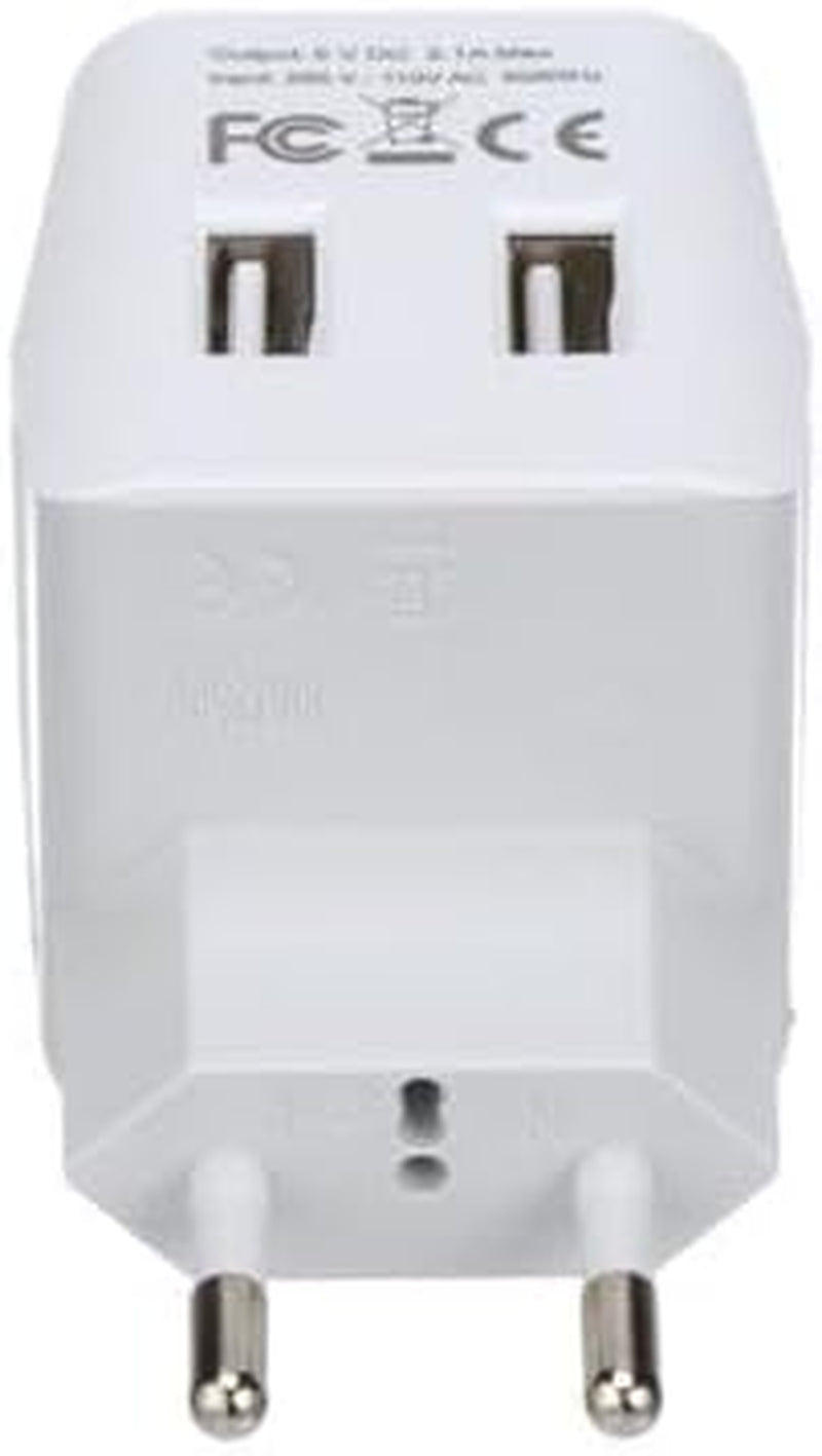 European, Egypt Travel Adapter Plug with Dual USB - Type C - Europe - Usa Input - Light Weight - Perfect for Cell Phones, Chargers, Cameras and More - 2 Pack