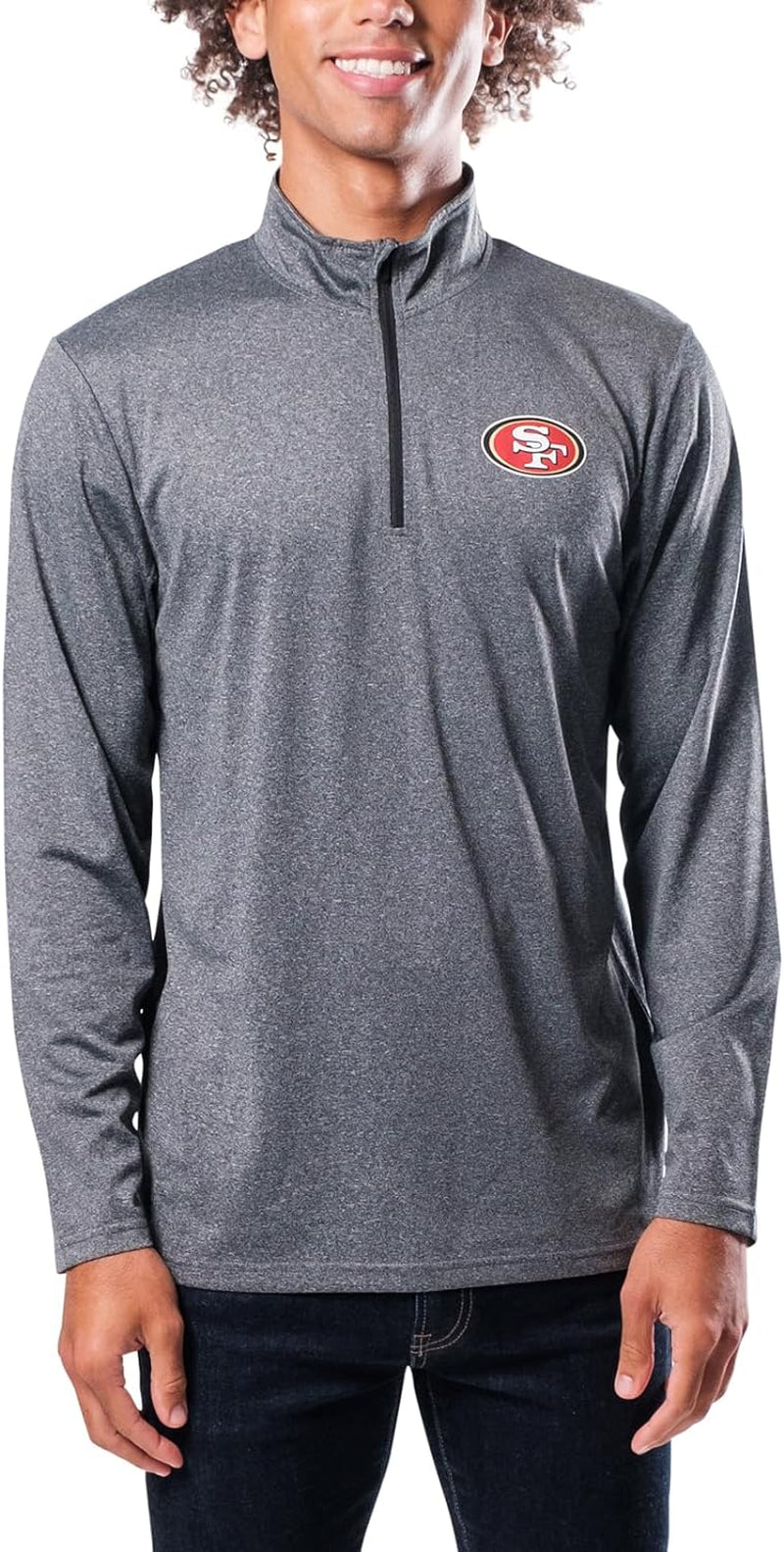 NFL Men'S Super Soft Quarter Zip Long Sleeve T-Shirt