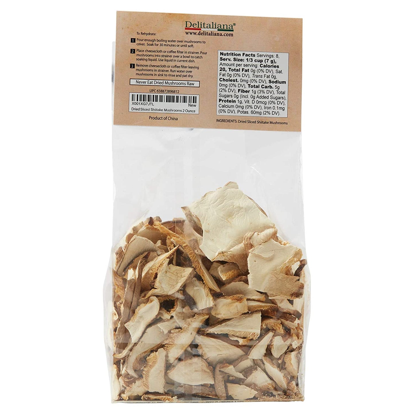 Dried Sliced Shiitake Mushrooms 2 Ounce