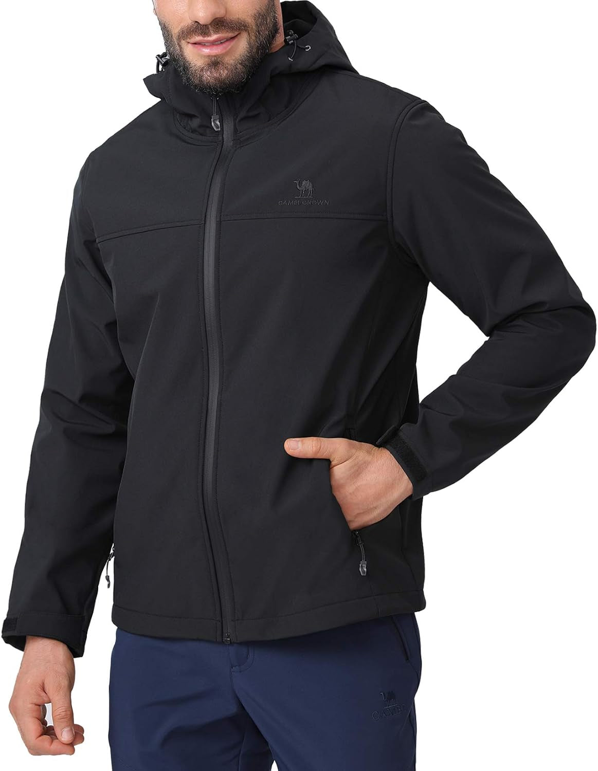 Mens Softshell Jacket Fleece Lined Waterproof Windproof Lightweight Outerwear Full Zip Hiking Work Travel