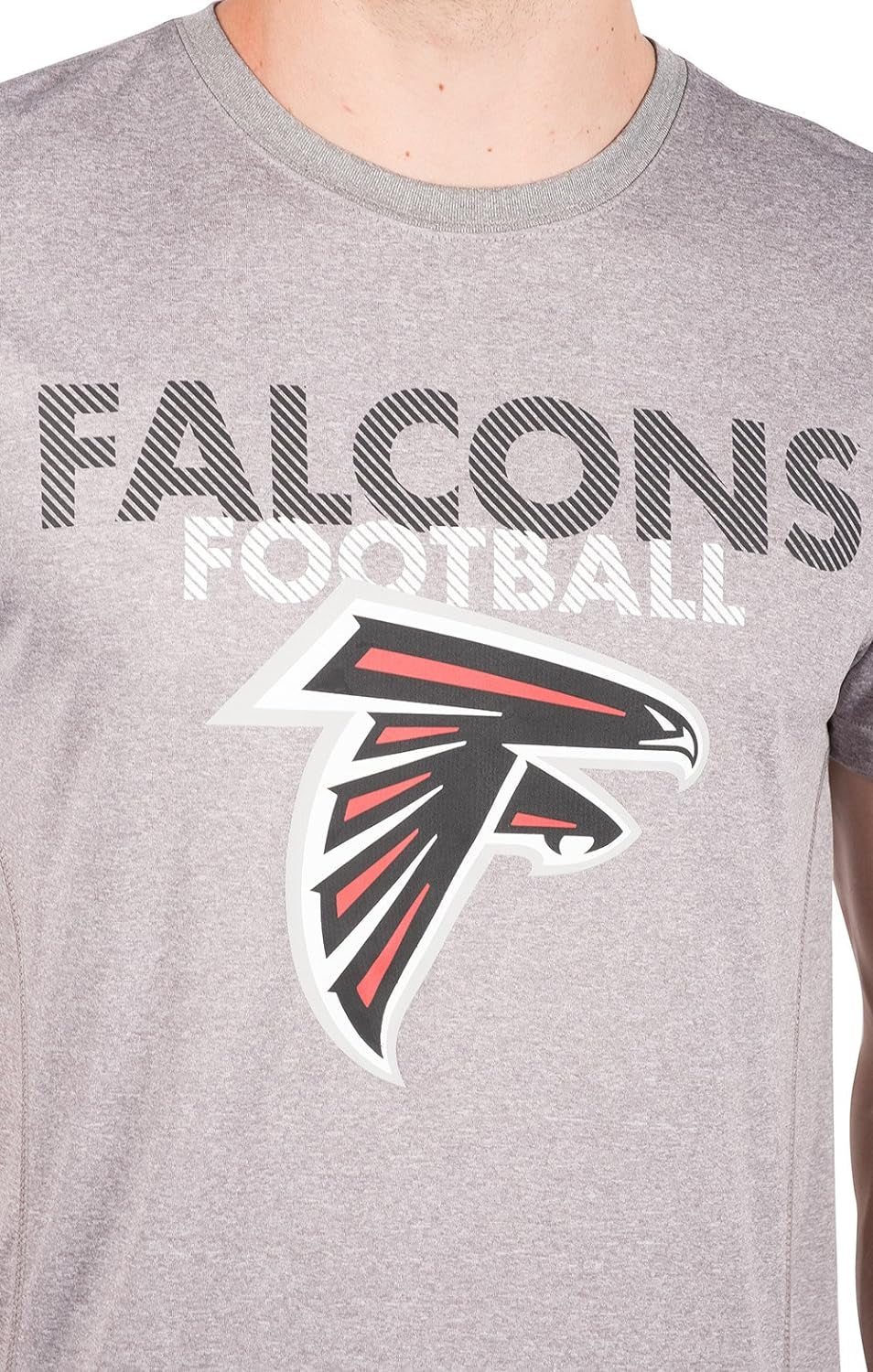 NFL Atlanta Falcons Mens Active Tee Shirt, Heather Gray, Medium