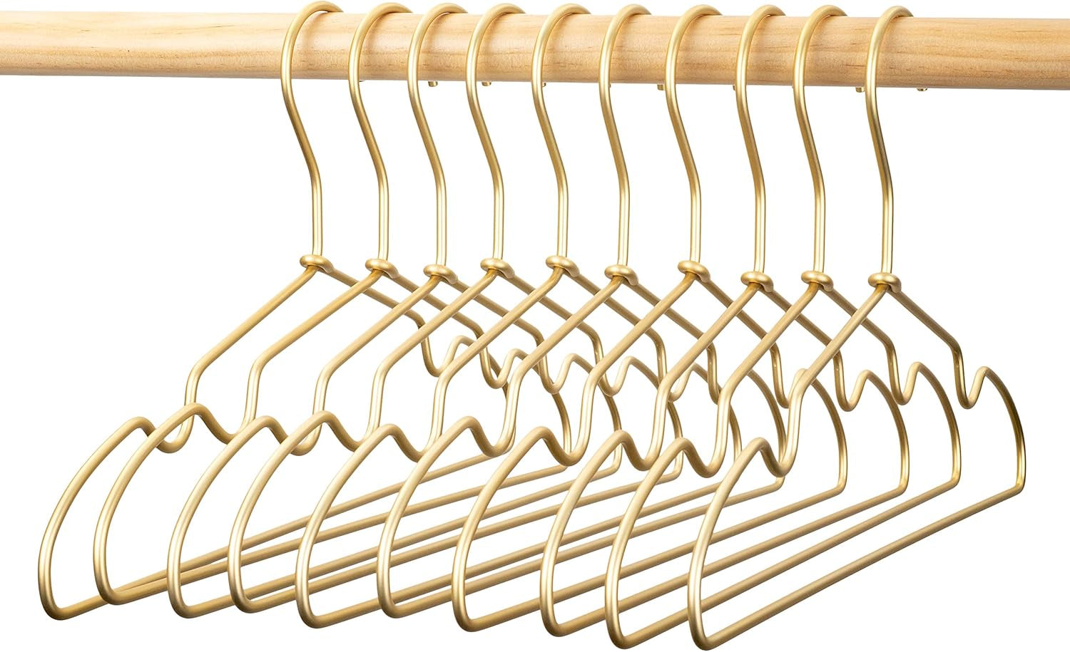 12.6" Gold Metal Kids Baby Hangers 30Pack, Non Slip Suit Coated Wire Children Clothes Hangers Closet Storage, Space Saving for Toddler Coats Infant Hangers