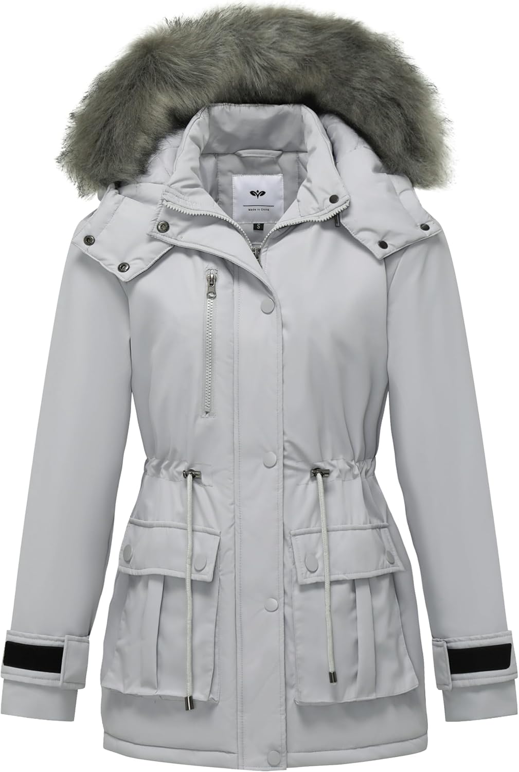 Women'S Quilted Winter Coat Warm Puffer Jacket Thicken Parka with Removable Hood