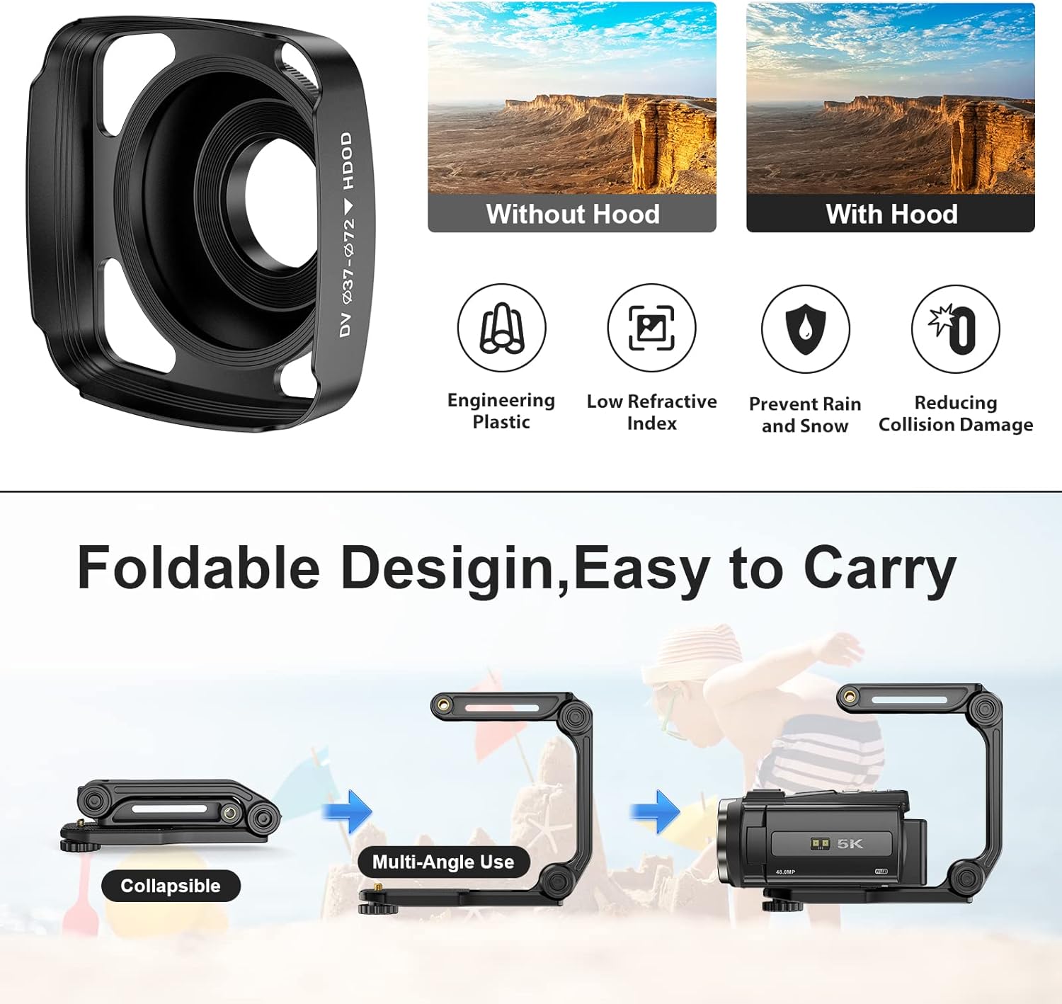 "Ultimate 5K Video Camera Camcorder - 48MP UHD, Wifi & IR Night Vision, Perfect for YouTube Vlogging with 16X Zoom, Touch Screen, External Microphone, Stabilizer, Remote & 2 Batteries!"