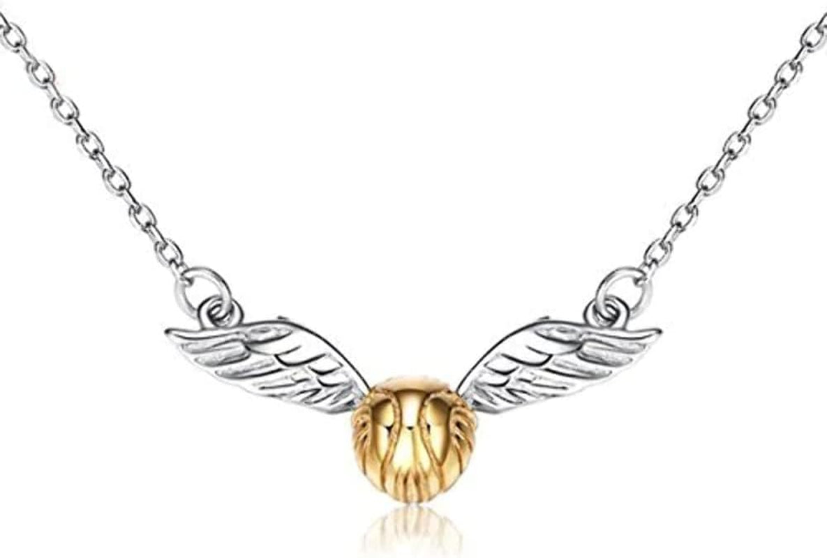 Jewelry Sterling Silver Quidditch Costume Cute Gold Plated Flying Golden Snitch Pendant Necklace Gifts for Women or Girl