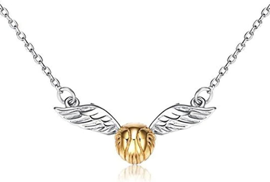 Jewelry Sterling Silver Quidditch Costume Cute Gold Plated Flying Golden Snitch Pendant Necklace Gifts for Women or Girl