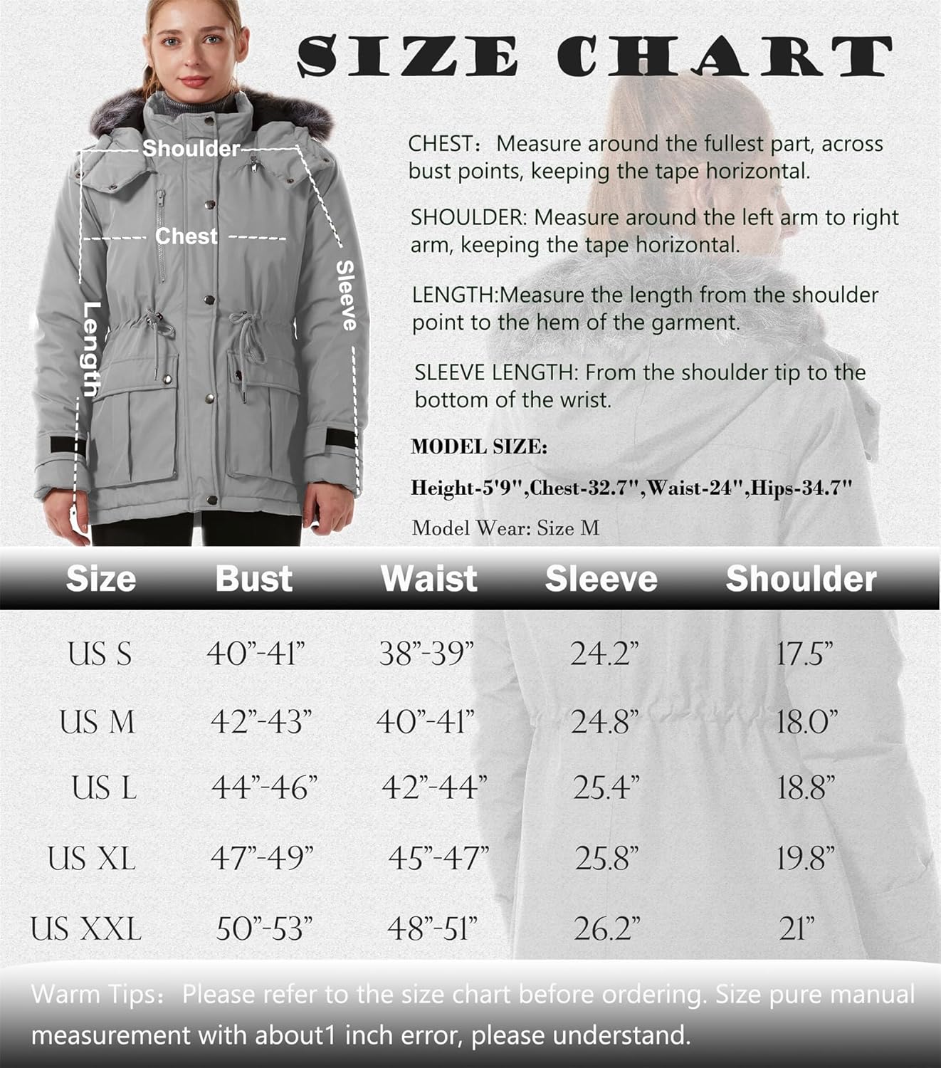 Women'S Quilted Winter Coat Warm Puffer Jacket Thicken Parka with Removable Hood