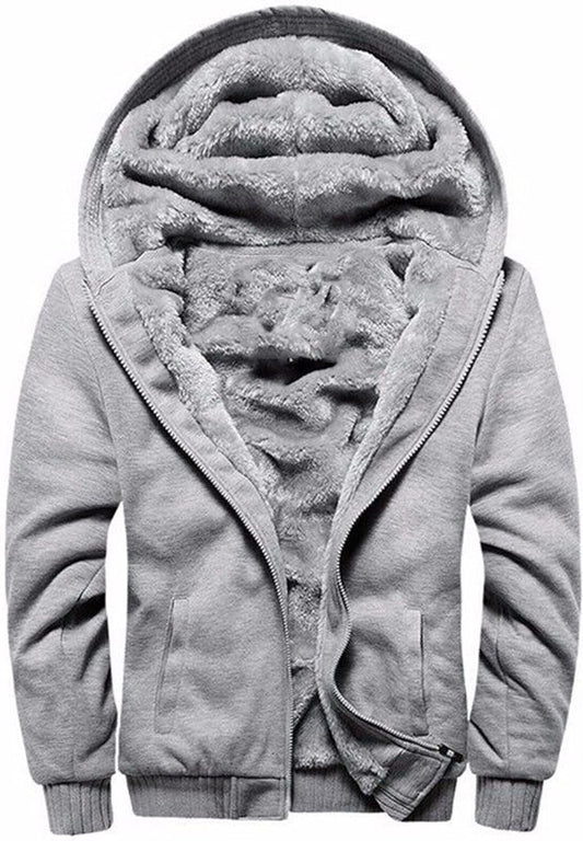 Men'S Pullover Winter Fleece Hoodie Jackets Full Zip Warm Thick Coats