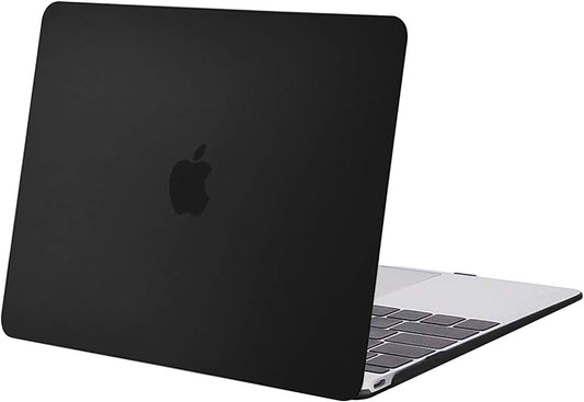 Plastic Hard Shell Case Cover Compatible with Macbook 12 Inch with Retina Display (Model A1534, Release 2017 2016 2015), Black