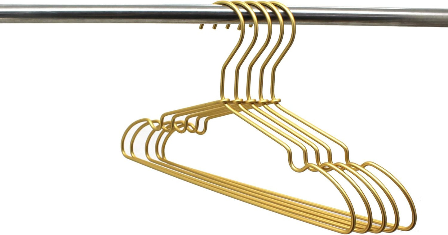 12.6" Gold Metal Kids Baby Hangers 30Pack, Non Slip Suit Coated Wire Children Clothes Hangers Closet Storage, Space Saving for Toddler Coats Infant Hangers