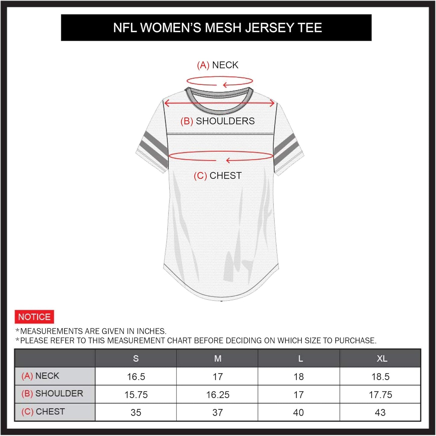 NFL Women'S Soft Mesh Varsity Stripe T-Shirt