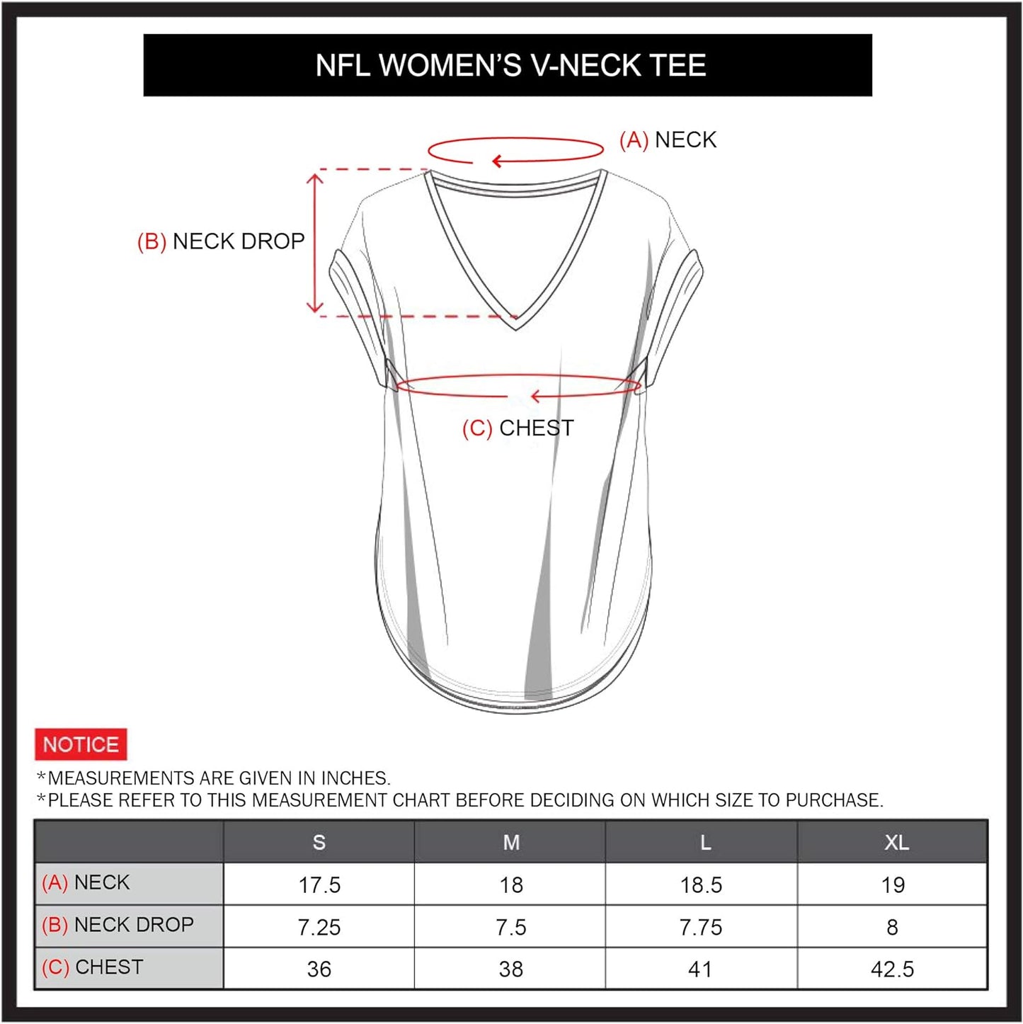 NFL Womens Super Soft Modal Vintage V-Neck T-Shirt