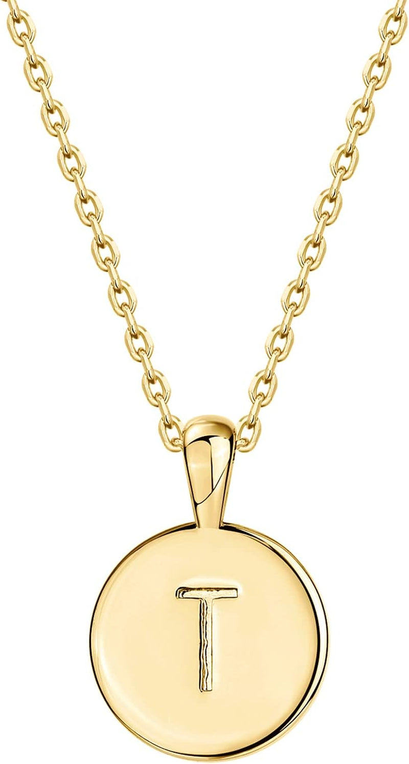 14K Gold Plated Initial Letter Pendant Necklace for Women | Gold Alphabetical Initial Necklace