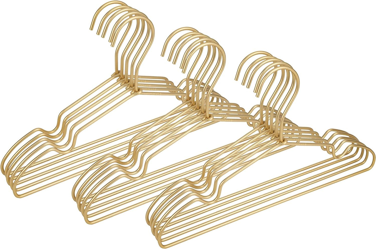 12.6" Gold Metal Kids Baby Hangers 30Pack, Non Slip Suit Coated Wire Children Clothes Hangers Closet Storage, Space Saving for Toddler Coats Infant Hangers