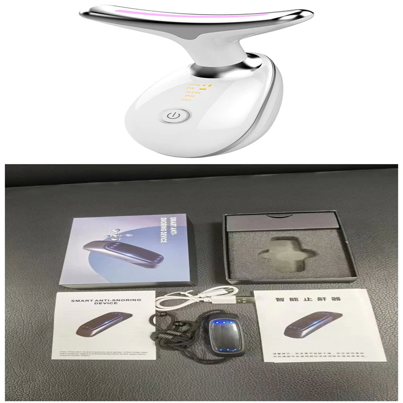 Revitalize Your Skin: EMS Neck Lifting & Tightening Massager - LED Photon Microcurrent Beauty Device for Women!