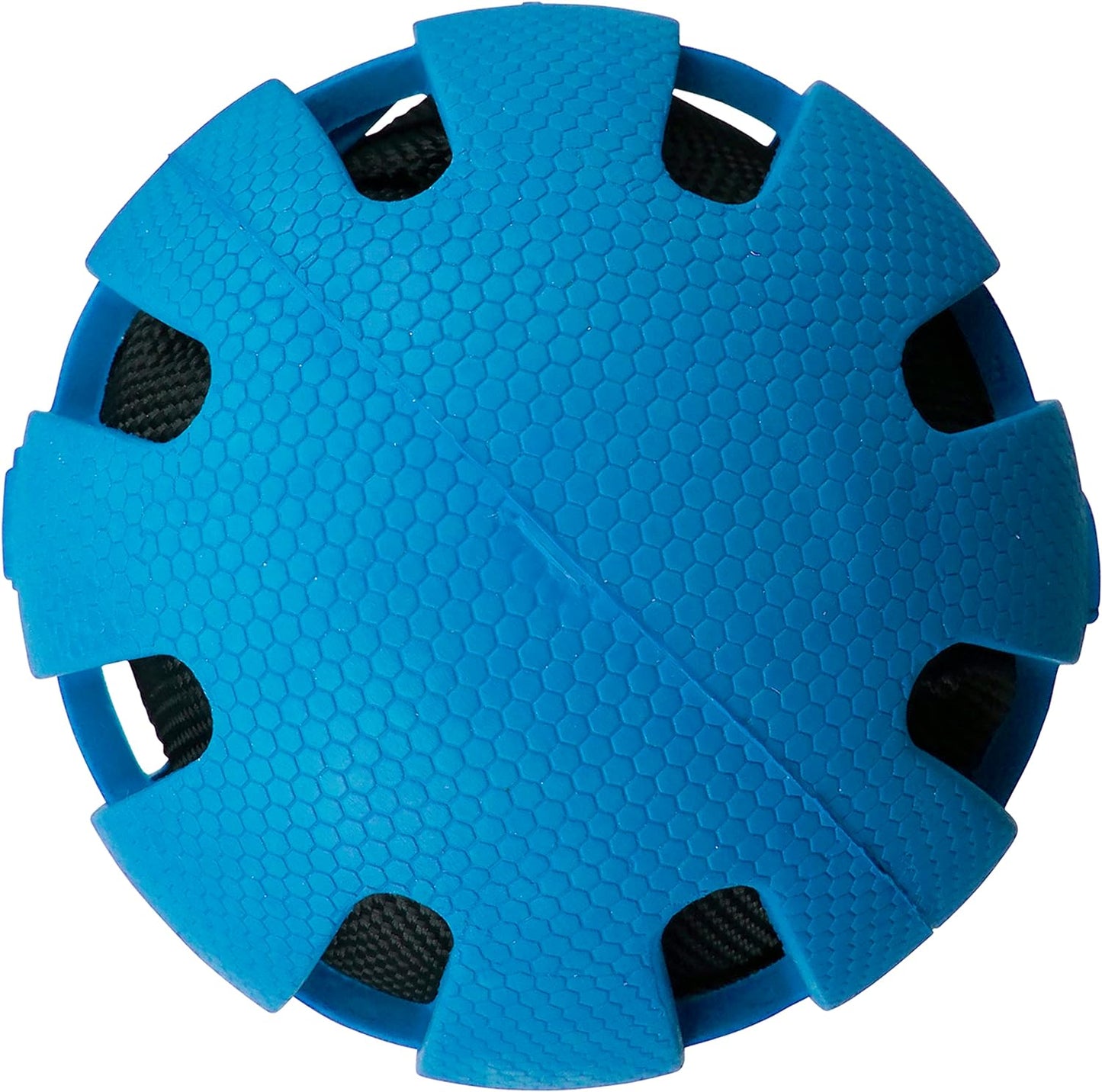 Crunch and Squeak Rubber Ball Dog Toy, Single, Medium/Large, Blue