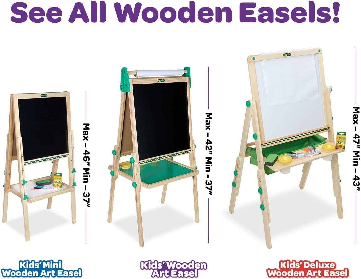 Kids Mini Wooden Art Easel & Supplies, Toddler Toys, Gift for Kids, Ages 3, 4, 5, 6