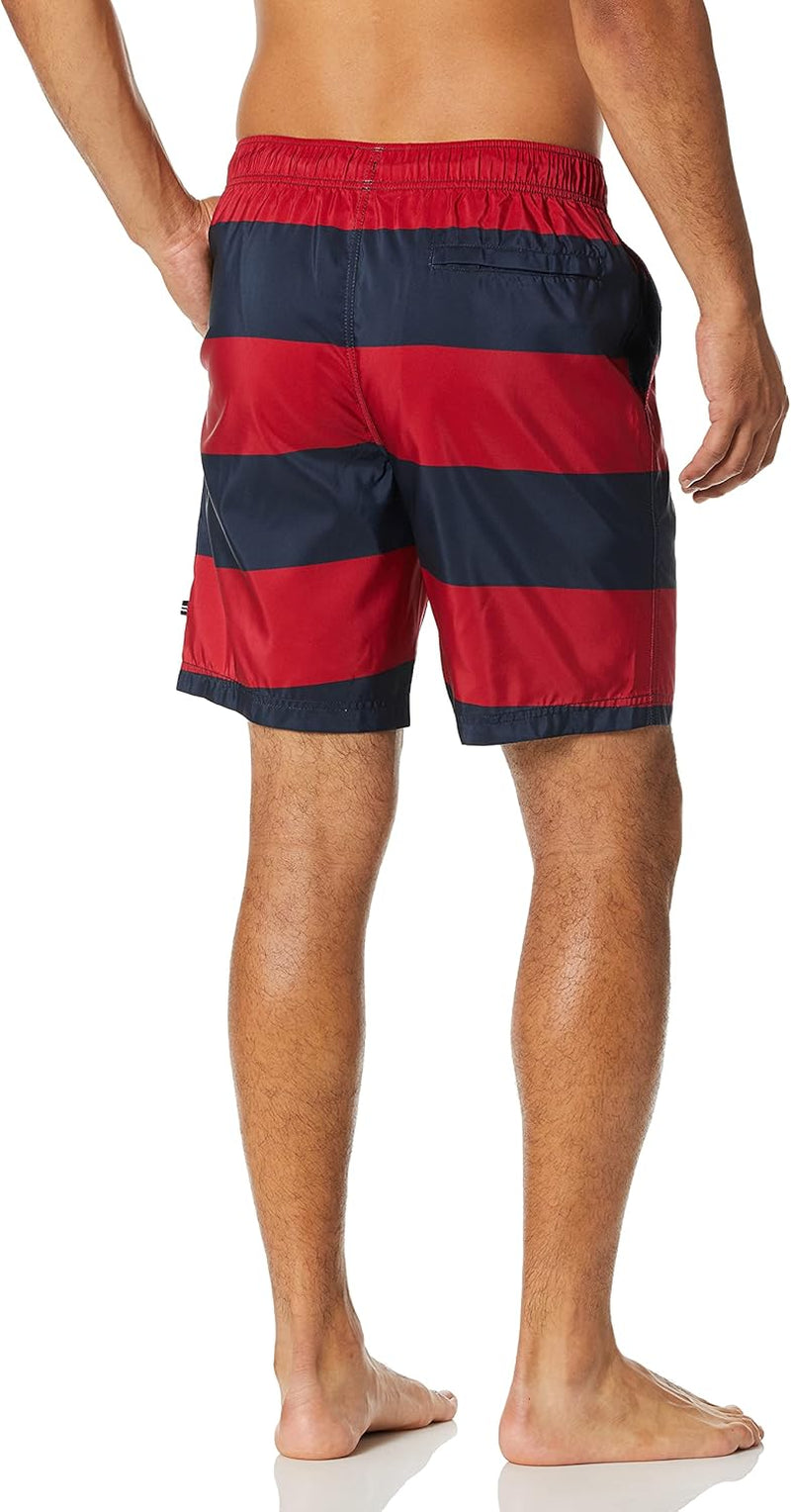 Men'S Quick Dry Rugby Stripe Series Swim Trunk