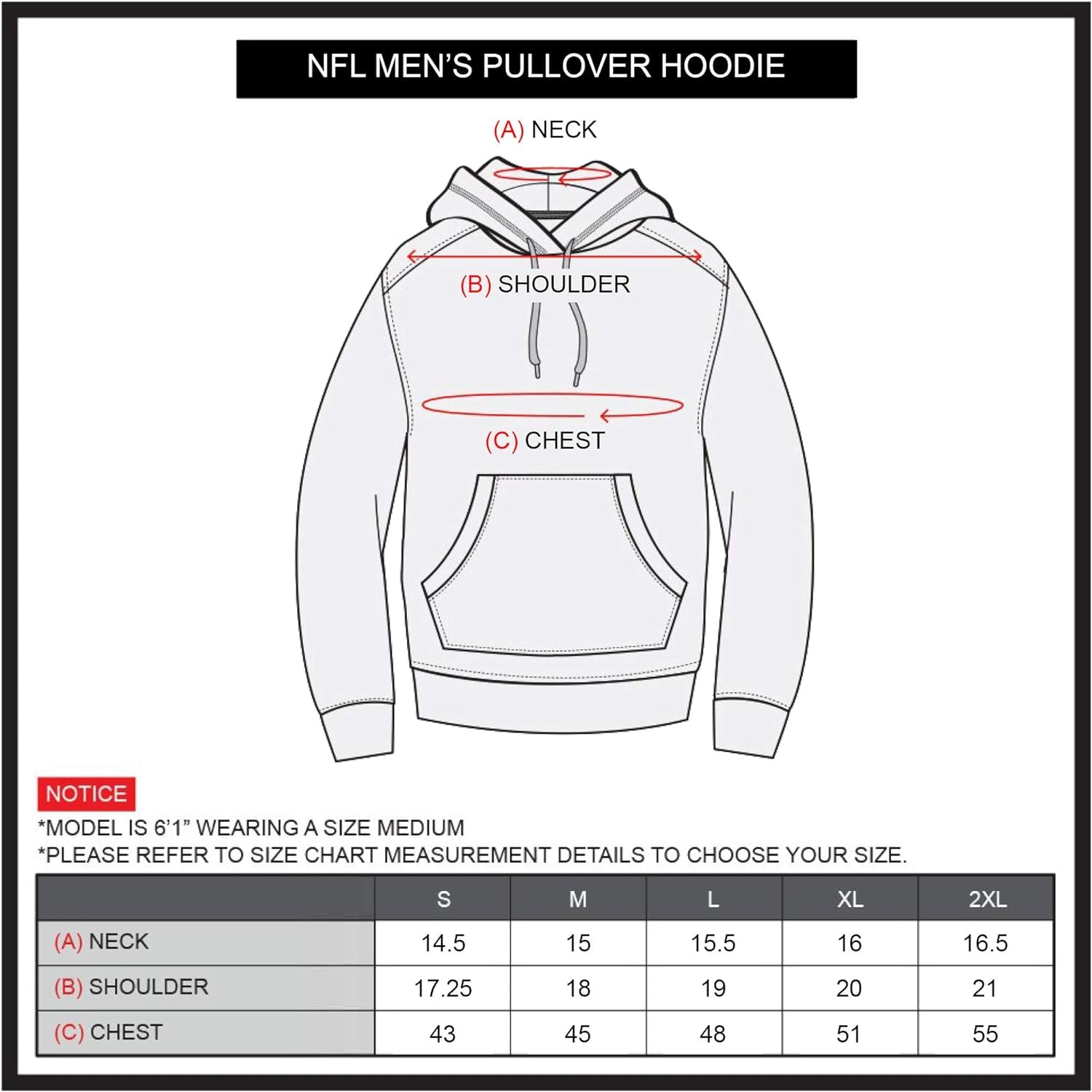 Men'S NFL Soft Fleece Embroidered Hoodie Sweatshirt