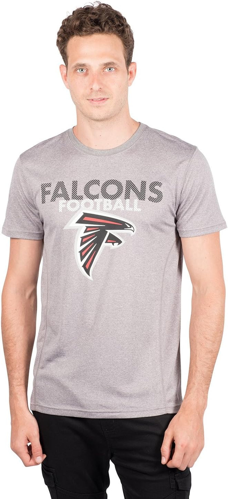 NFL Atlanta Falcons Mens Active Tee Shirt, Heather Gray, Medium