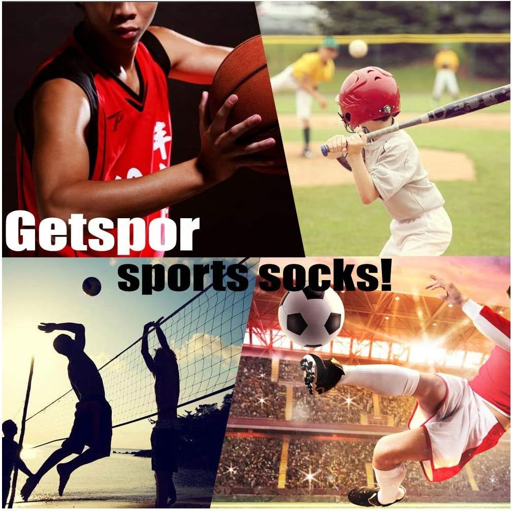 Soccer Socks, Unisex Team Sports Football Long Tube Knee High Socks 12 Pcs