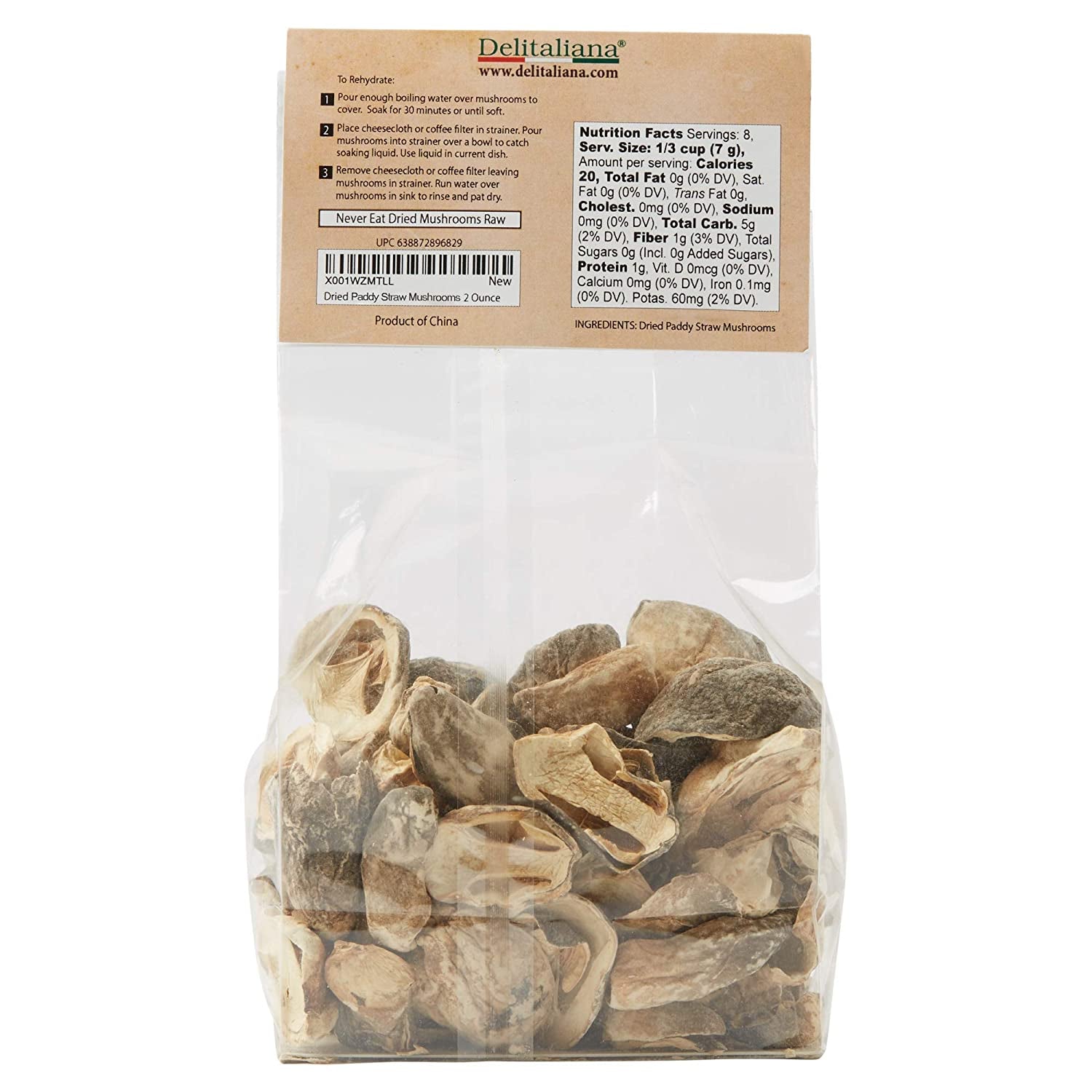 Dried Paddy Straw Mushrooms 2 Ounce