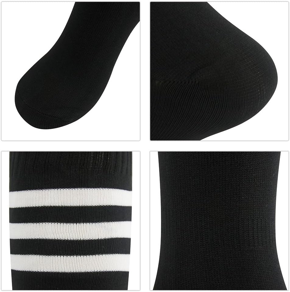 Soccer Socks, Unisex Team Sports Football Long Tube Knee High Socks 12 Pcs