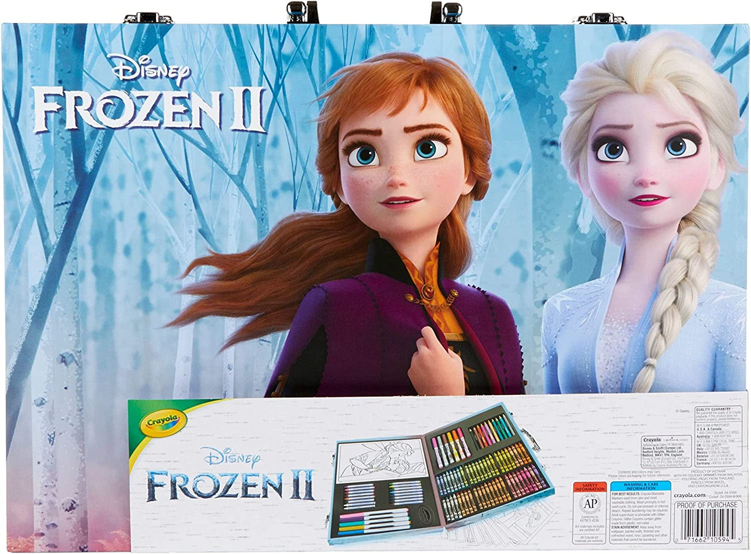 Frozen 2 Inspiration Art Case, 100 Art & Coloring Supplies, Gift for Kids, Ages 5, 6, 7, 8