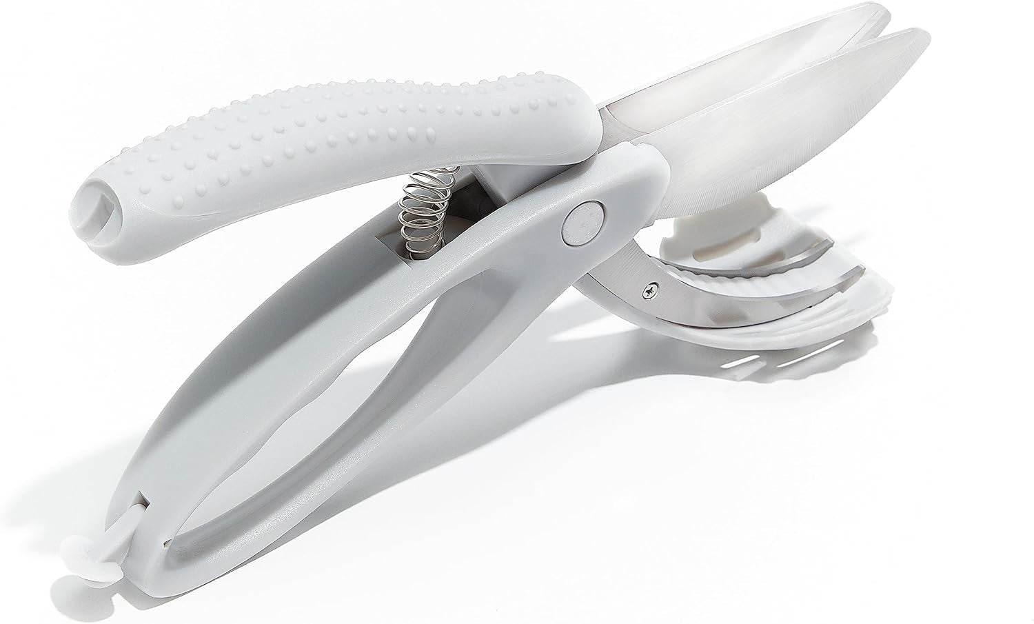 Salad Chopper Scissors: Effortlessly Slice, Chop, and Toss Your Salad with Precision - Ergonomic Design for Easy Handling - Stainless Steel Blades for Efficient Cutting - (Grey)